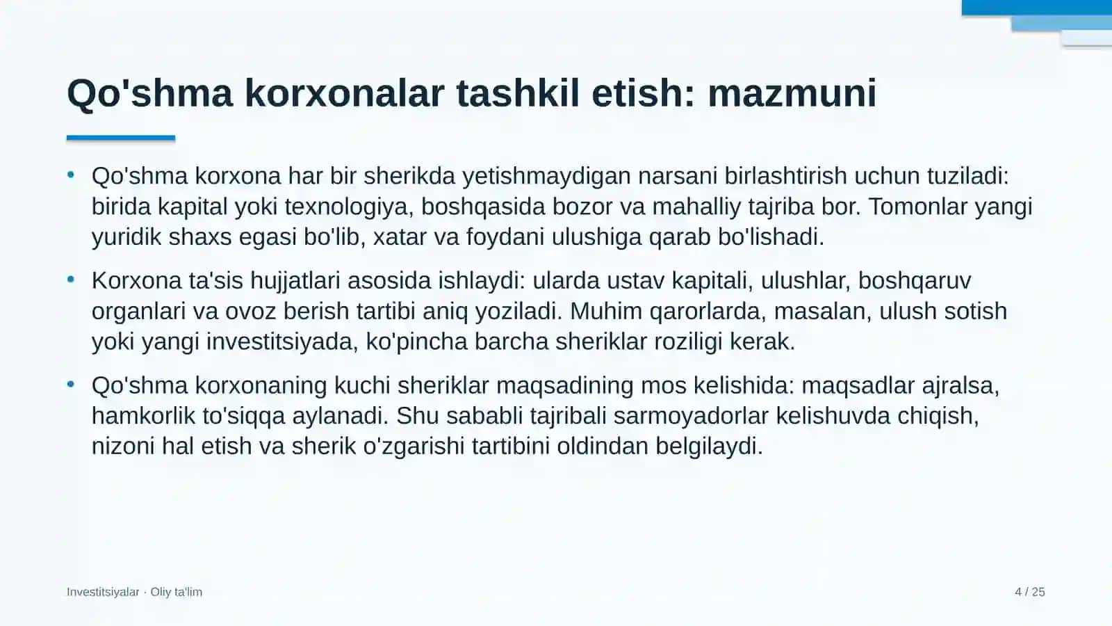 sun'iy yo'ldosh aloqasida qo'shma korxonalar tashkil etish 4313 4