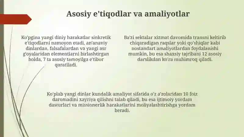 Yangi diniy talimotlar va sektalar 4