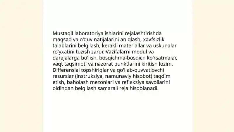 Kimyo o'qitishda o'quvchilarning mustaqil bajaradigan amaliy ishdan foydalanish 4