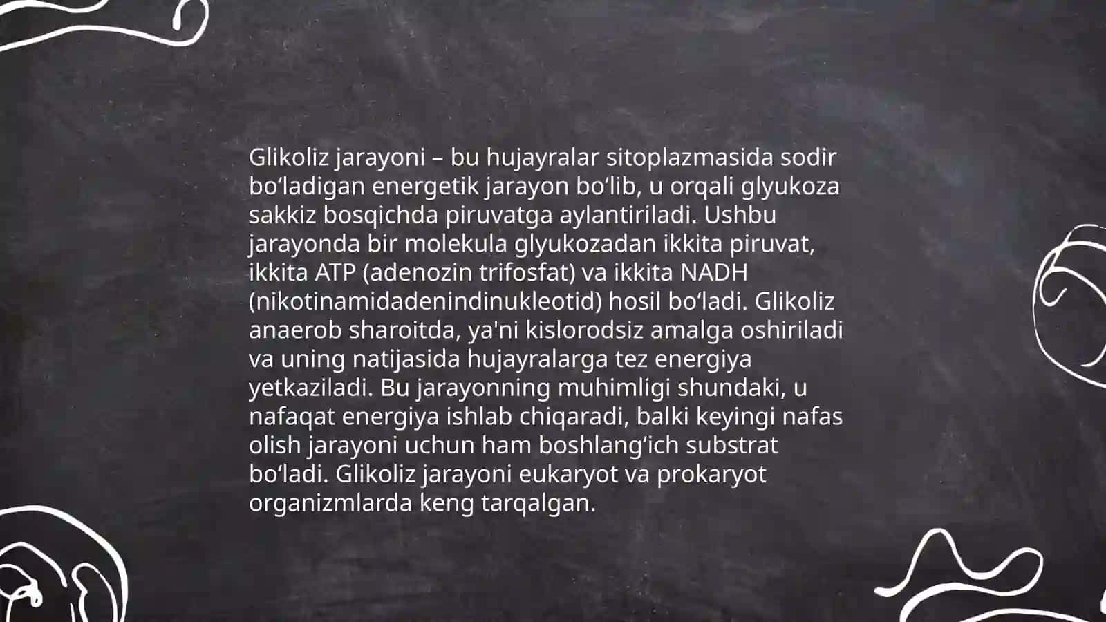 Metabolizm jarayonida energiya hosil bo'lishi va sarflanishi 4