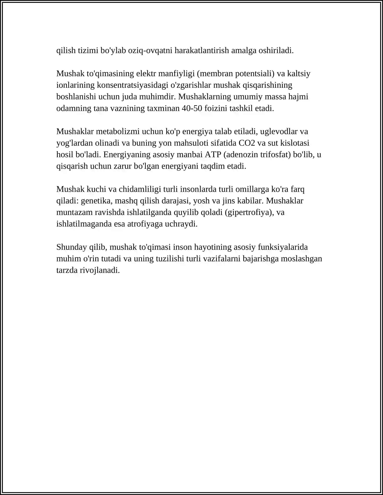 MUSHAK TO'QIMASING TASNIFI 4