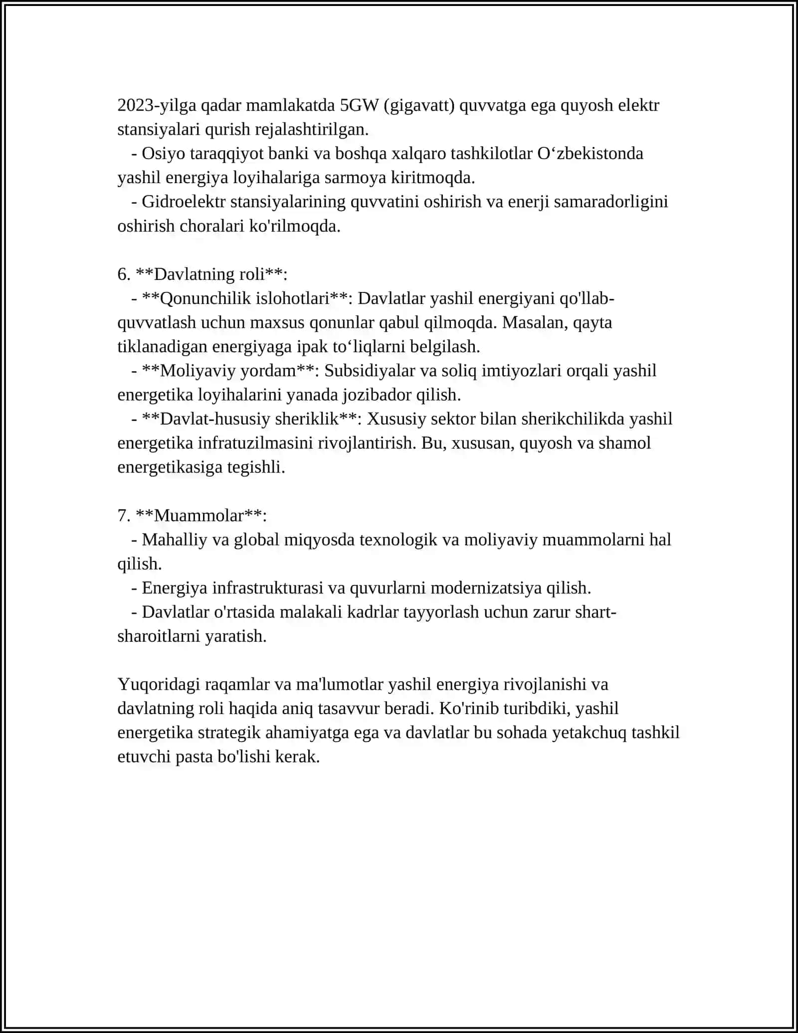YASHIL ENERGETIKA NI DAVLAT TOMONIDAN QO‘LLAB - QUVVATLASHNING XORIJ TAJRIBASI 4