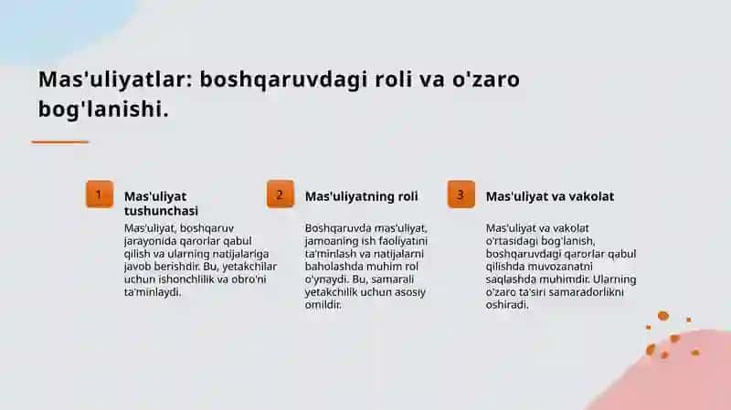 Boshqaruv vakolatlari va mas'uliyatlar 4