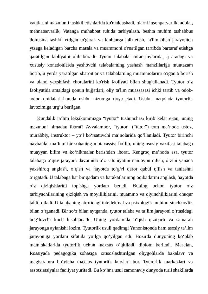 Tyutorni Talim Faoliyatidagi Muammolarni Bartaraf Etish Uchun Talabalar Bilan Ishlash Usullari 4