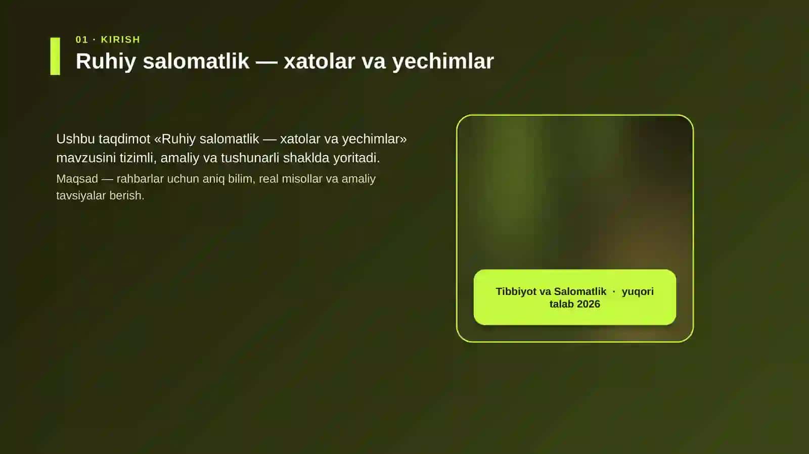 Ruhiy salomatlik — xatolar va yechimlar 4