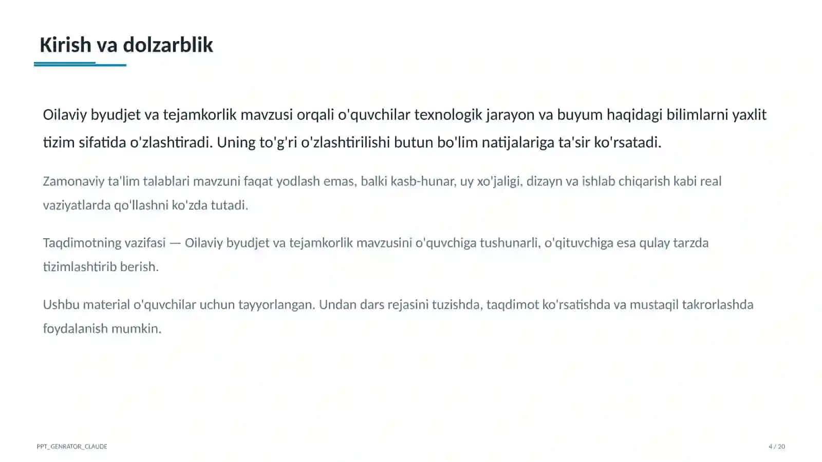 Oilaviy byudjet va tejamkorlik (9-sinf) 4