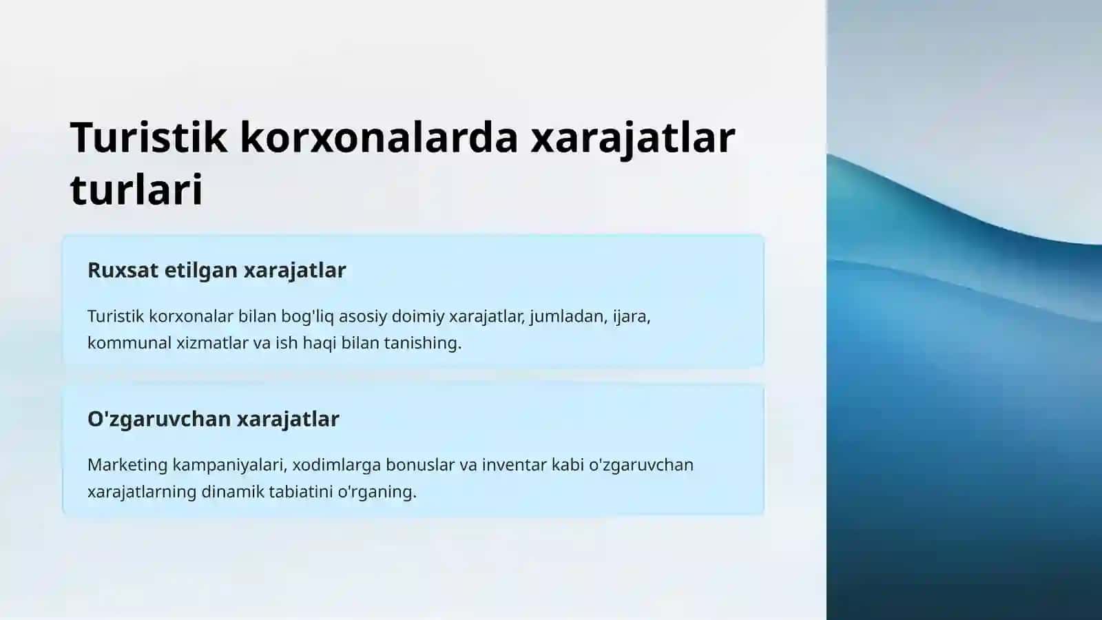Turistikkorxonalarningxarajatlariva aylanma kapitali 4