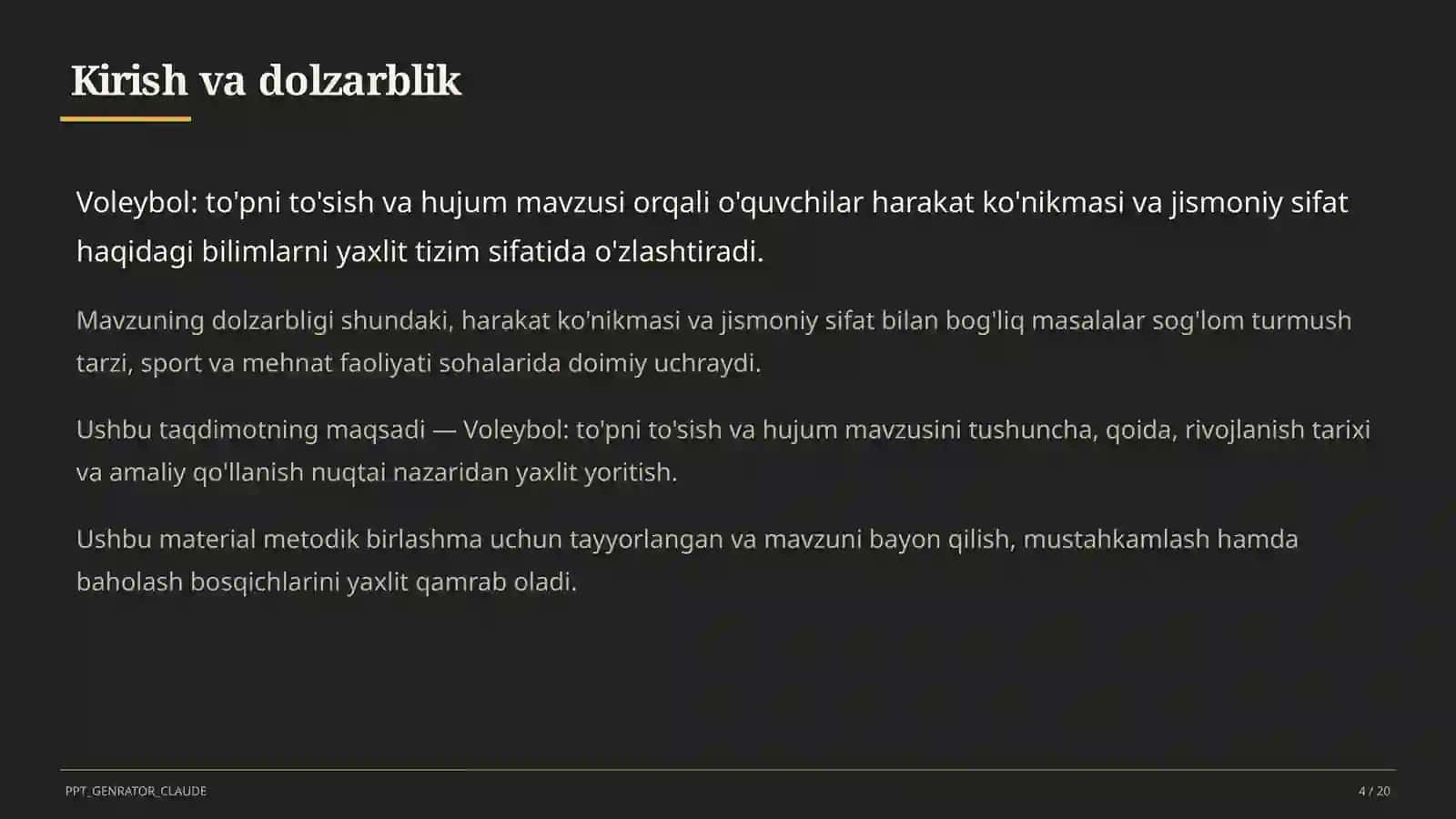 Voleybol: to'pni to'sish va hujum (7-sinf) 4