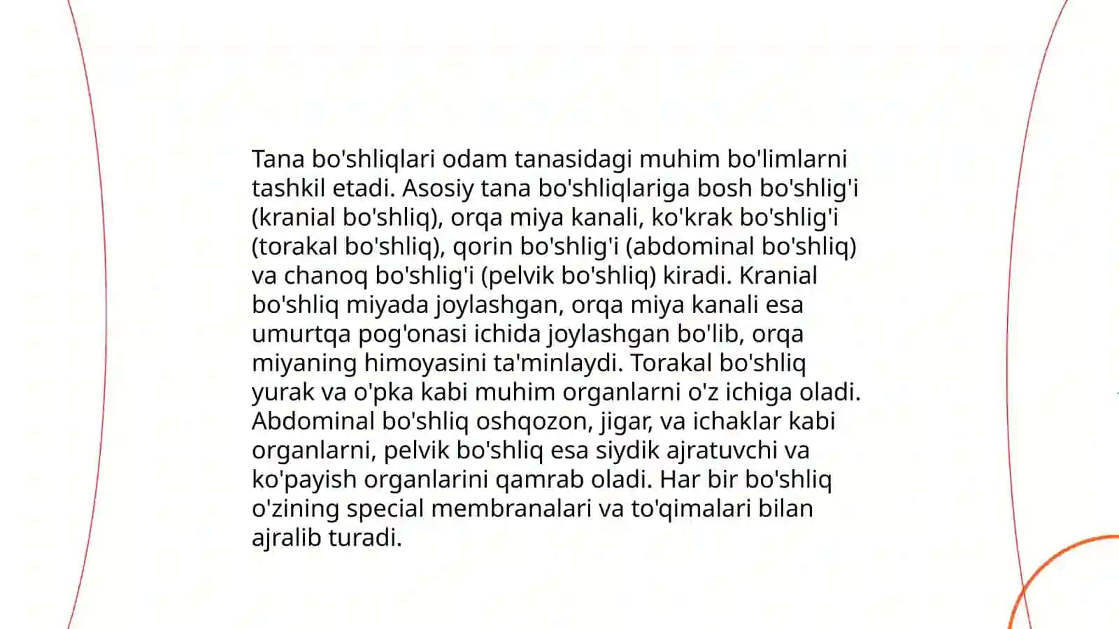 Tana bo'shliqlari tuzilishi,hosil bo'lishi,zardob pardalar 4
