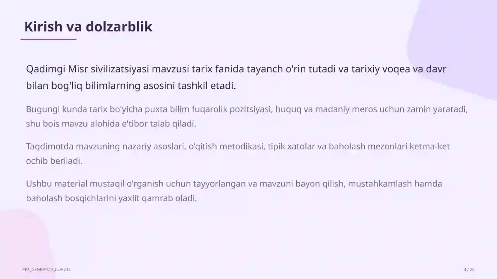 Qadimgi Misr sivilizatsiyasi (6-sinf) 4