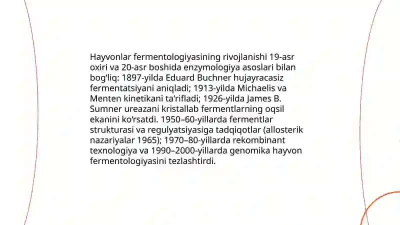 Hayvonlar biokimyosi fanining ayrim sohalari varivojlanish tarixi 4
