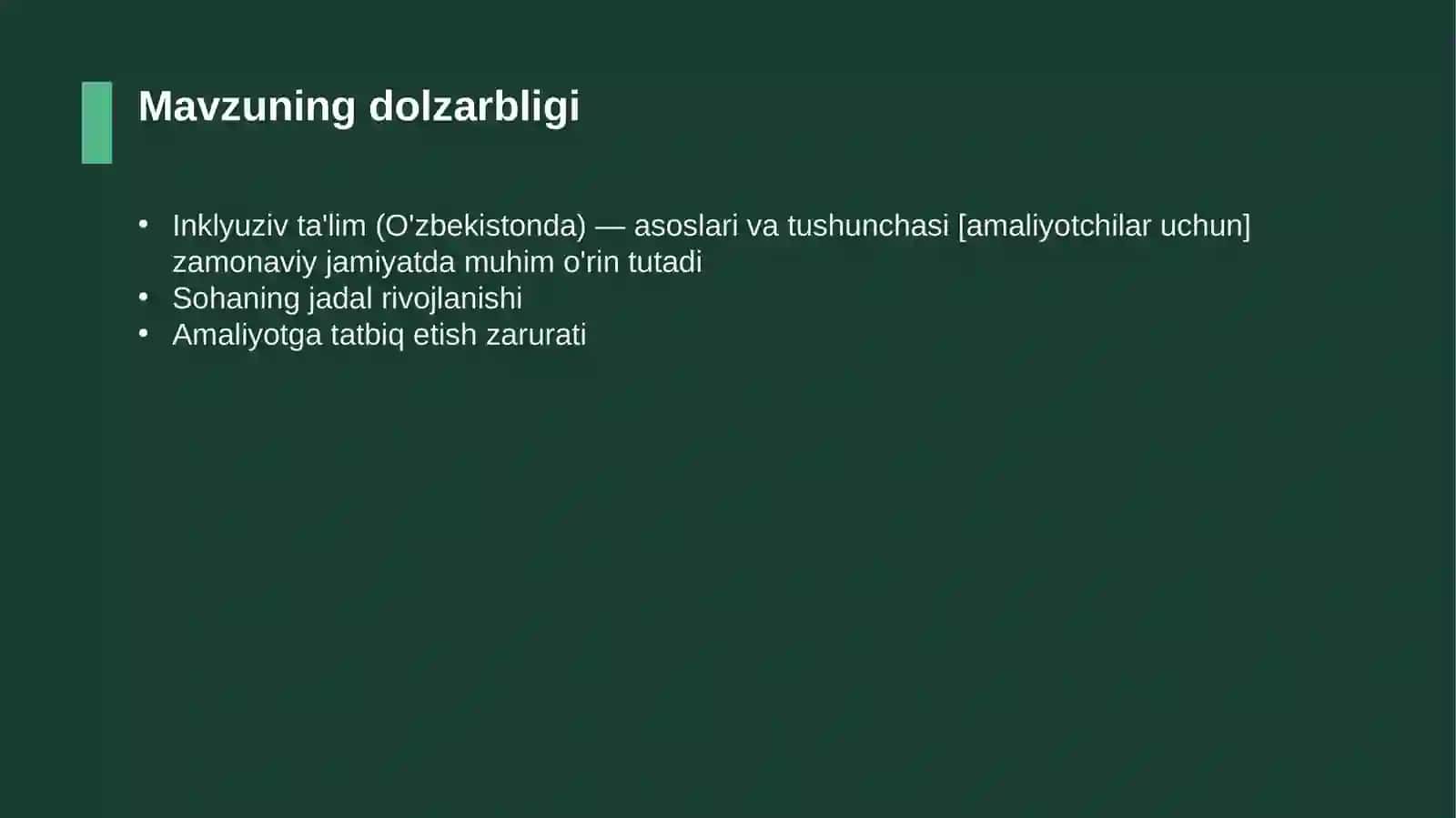 Inklyuziv ta'lim (O'zbekistonda) — asoslari va tushunchasi [amaliyotchilar uchun] 4