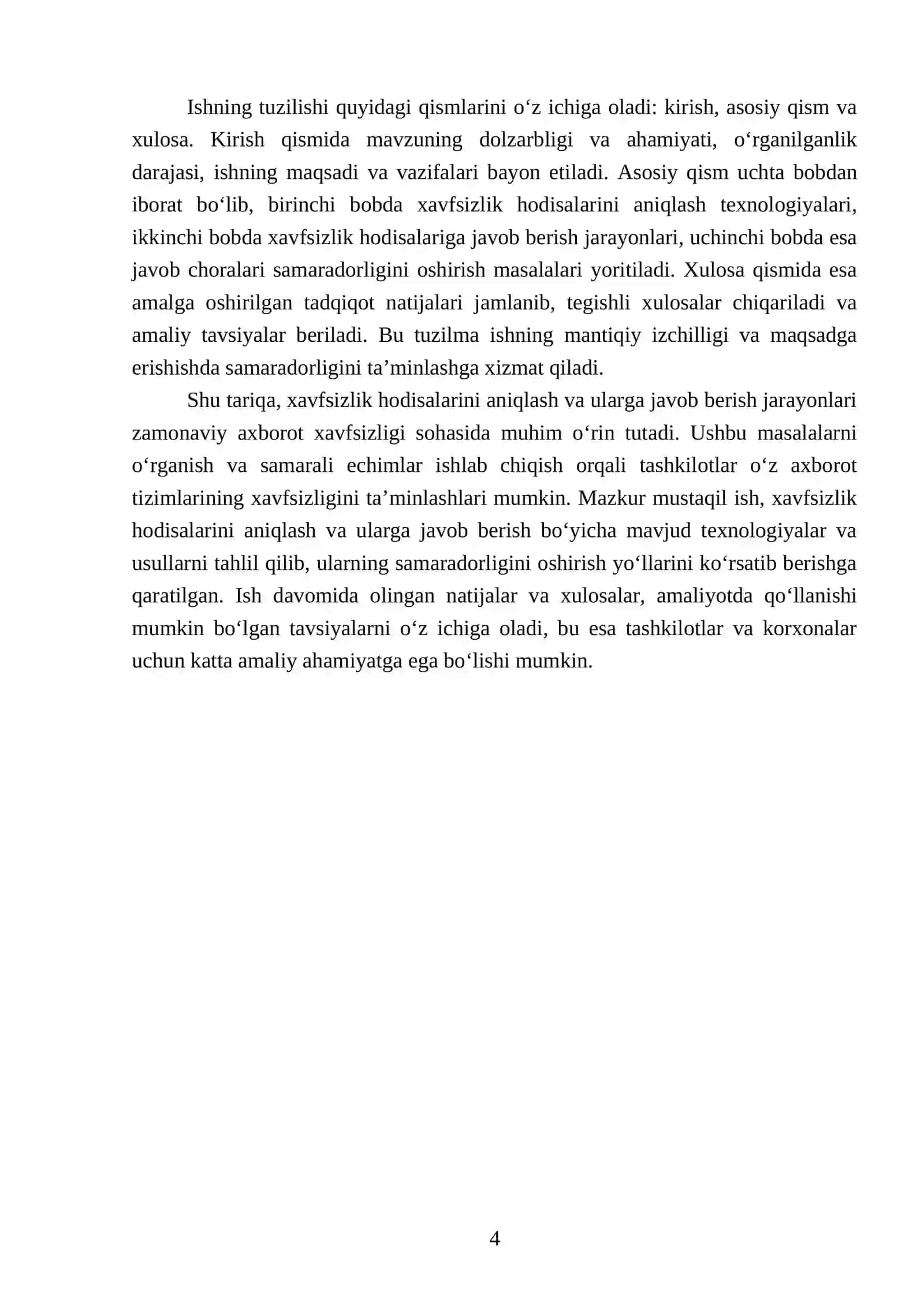 Xavfsizlik hodisalarini aniqlash va javob choralarini ko‘rish 4