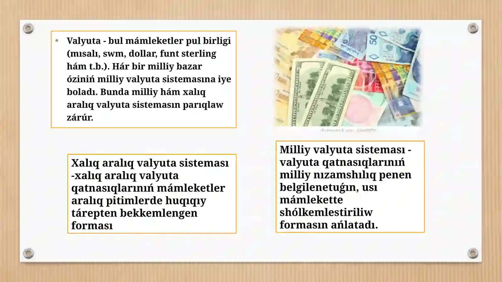 Xalıqaralıq valyuta hám kredit qatnasıqları hám de onıń ámiyeti. Jáhan finans bazarı 4