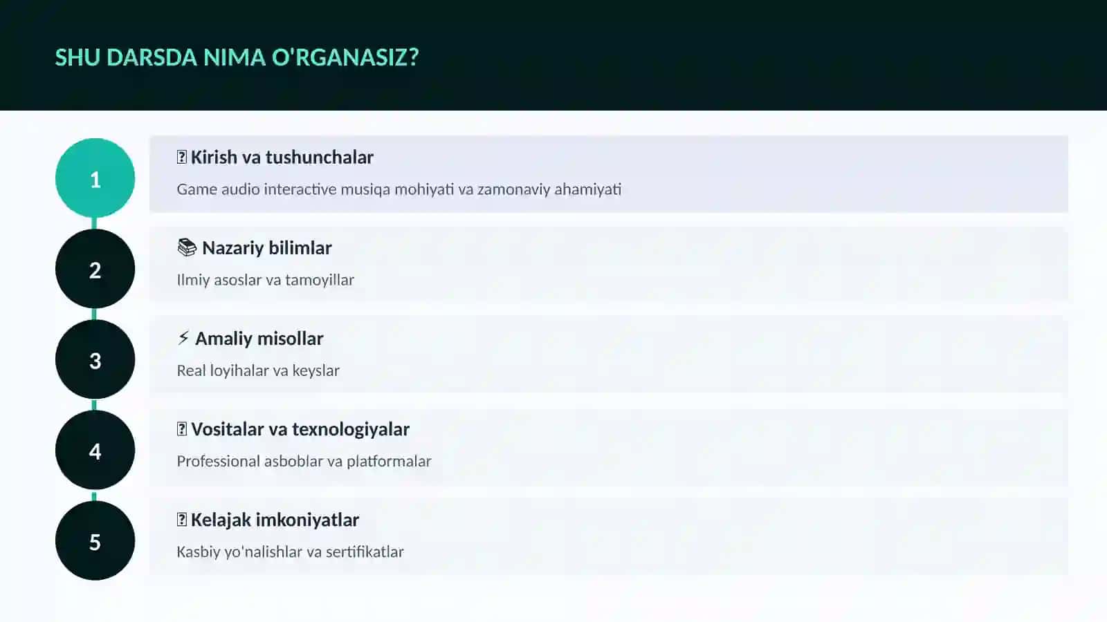 Game audio interactive musiqa 4