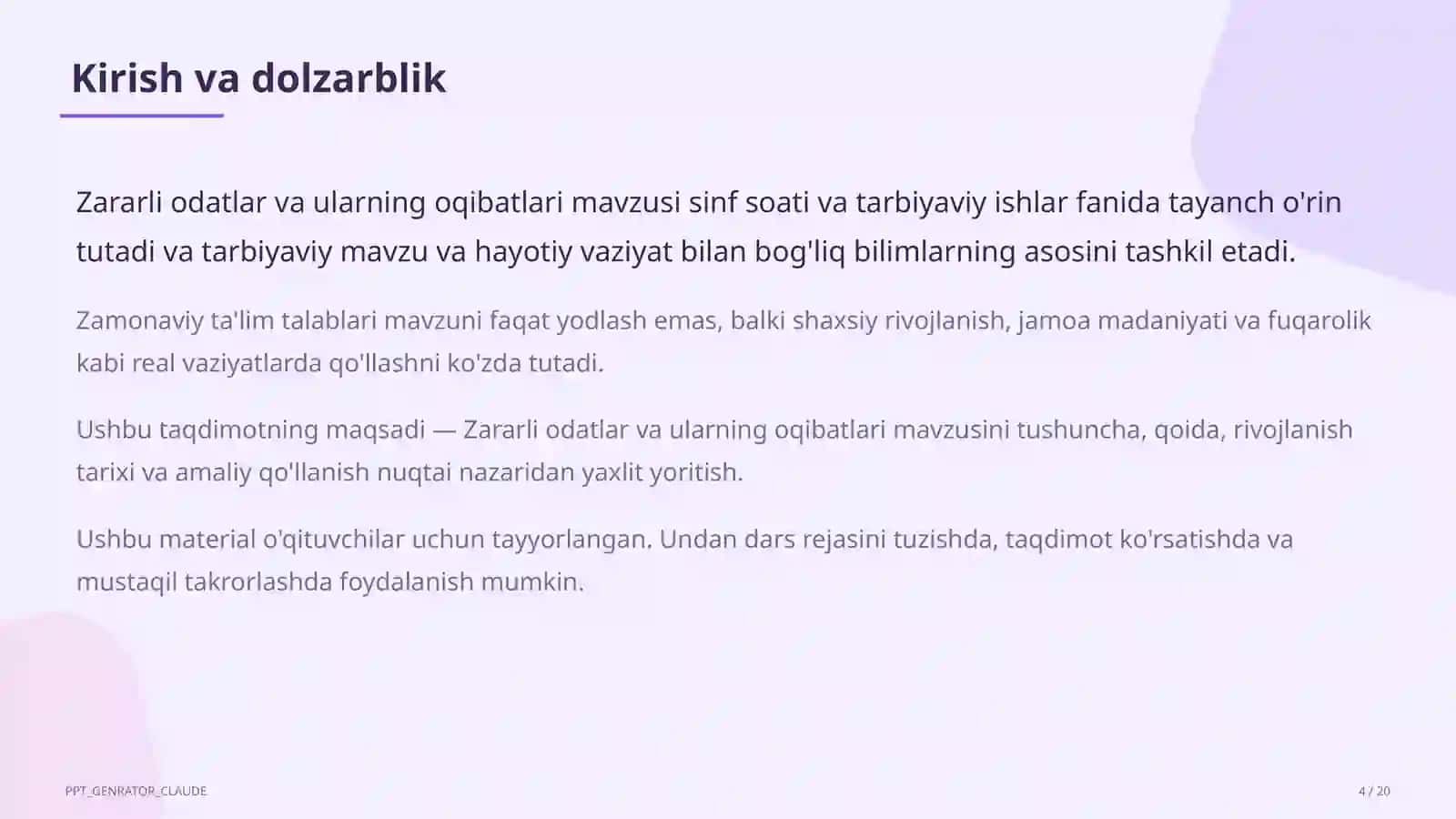 Zararli odatlar va ularning oqibatlari 4