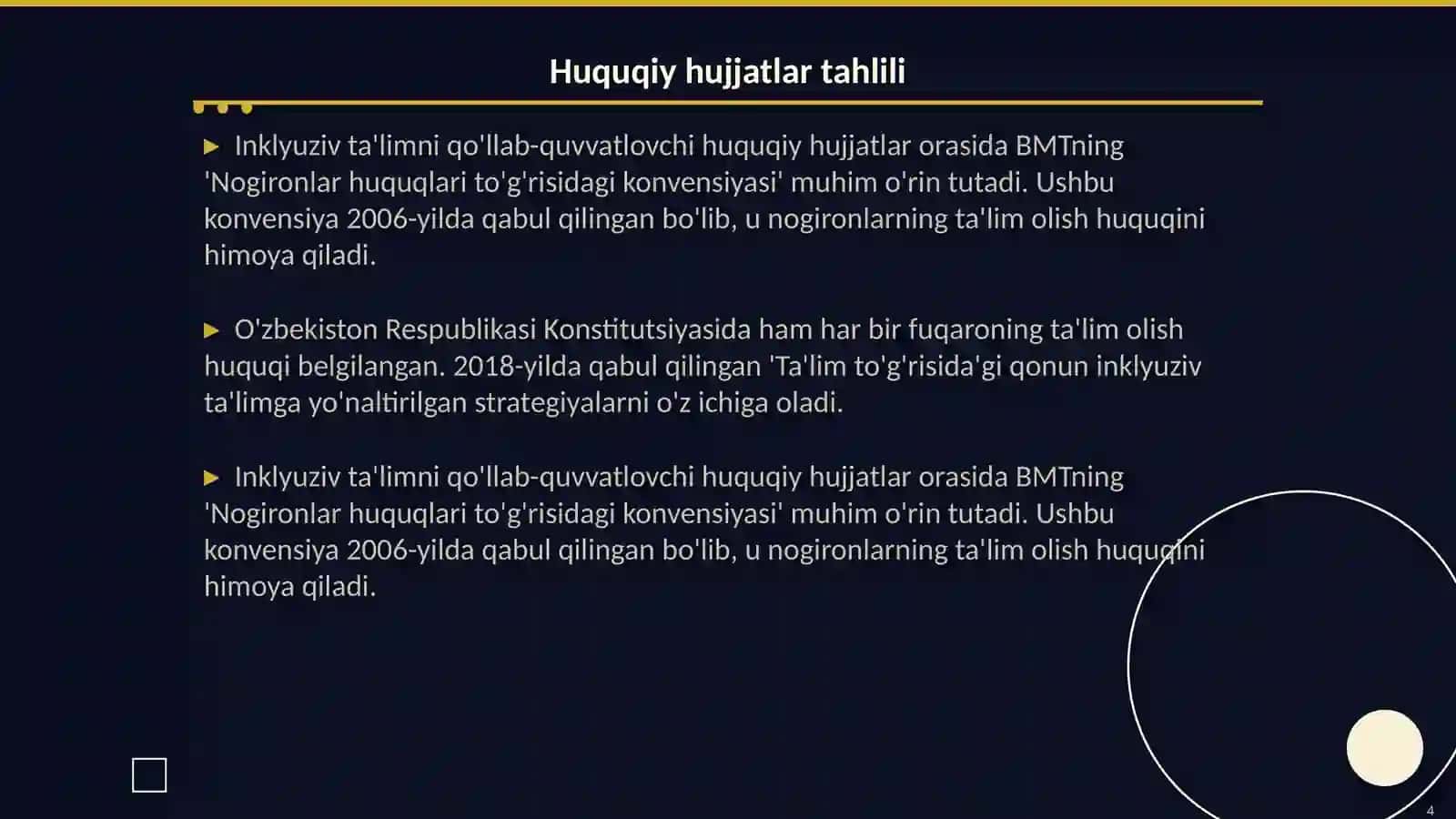 Inklyuziv talimning huquqiy asoslari 4