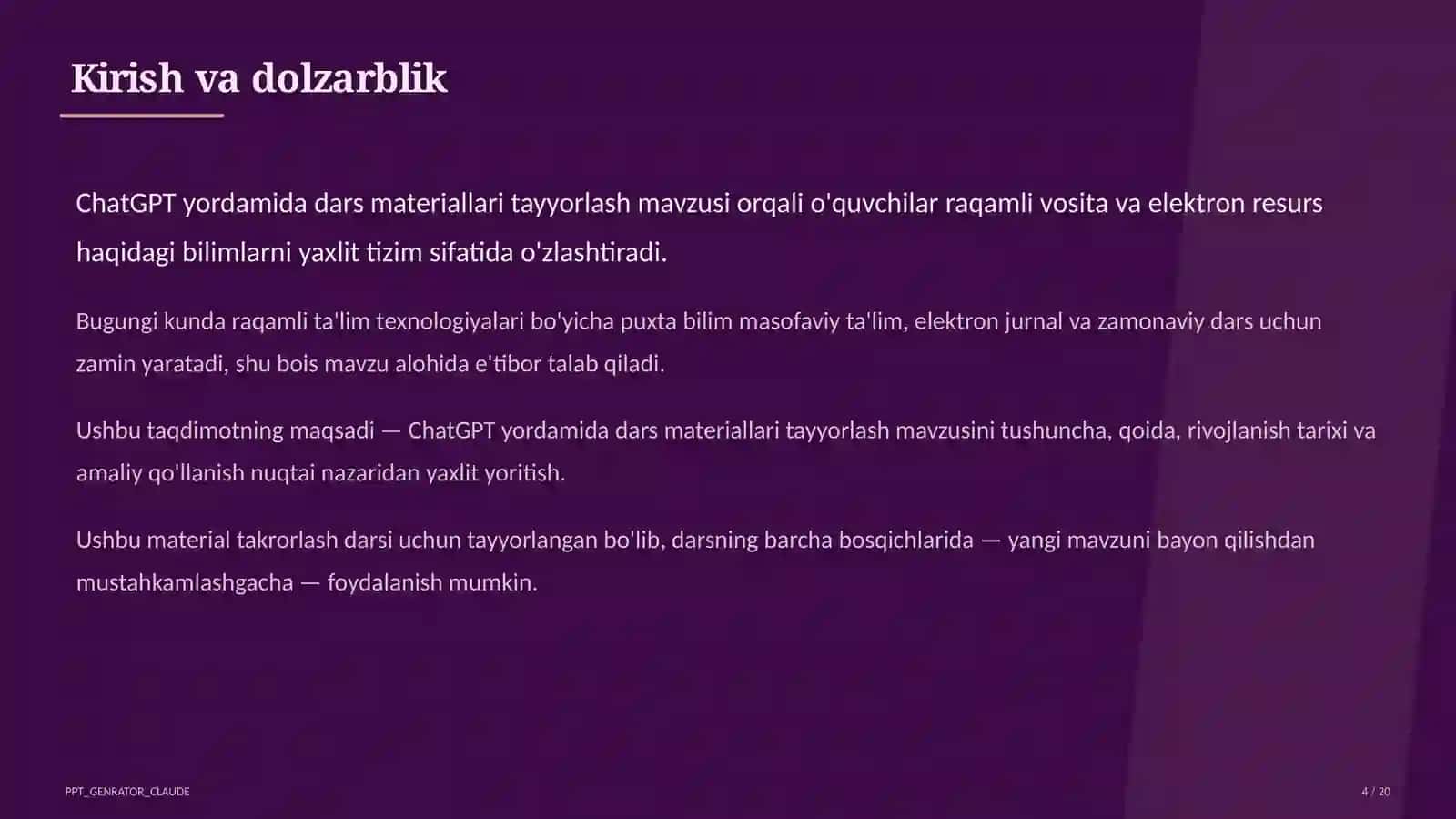 Dars materiallari tayyorlash 4