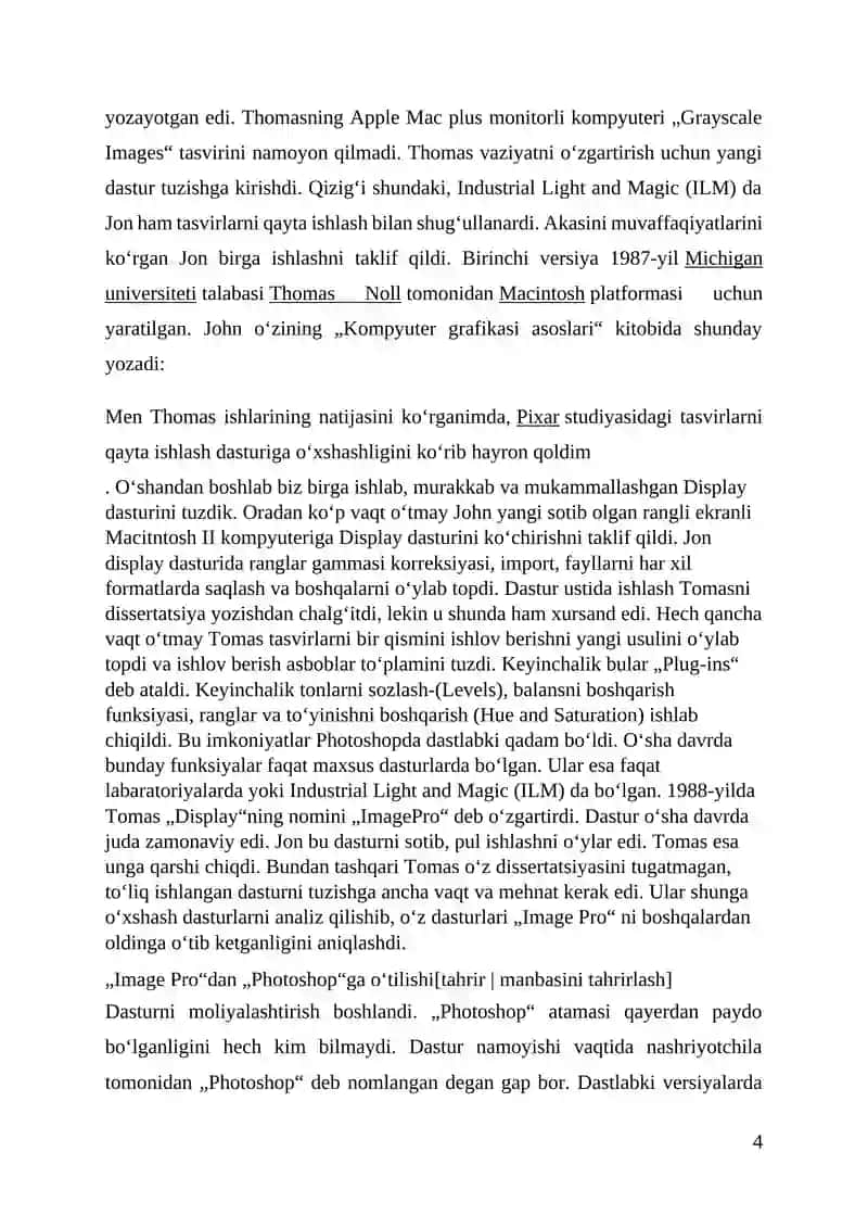 "Adobe Photoshop dasturi yordamida rasmlarni qayta ishlash" 4