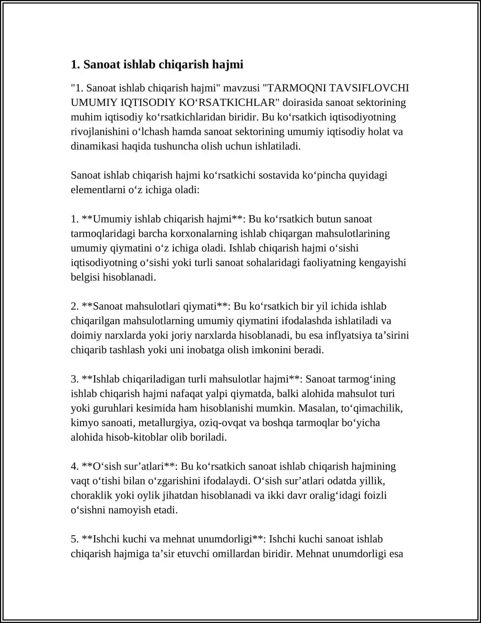 TARMOQNI TAVSIFLOVCHI UMUMIY IQTISODIY KO'RSATKICHLAR 4