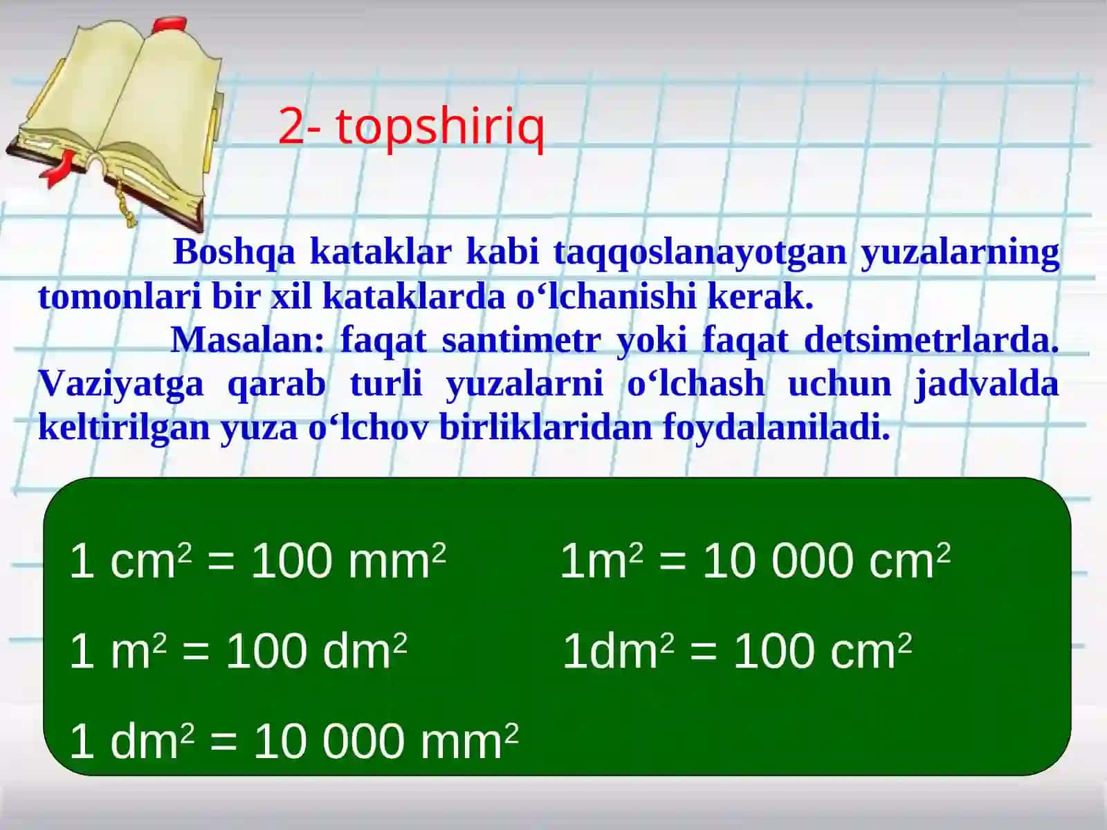 Yuzalarni taqqoslash 4