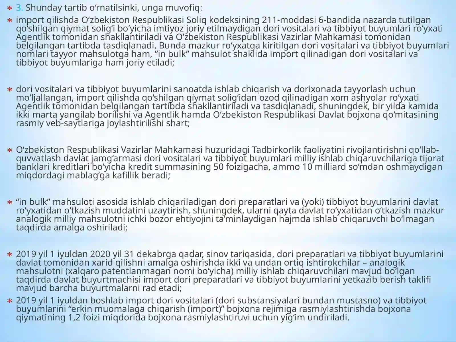 O’zbekiston Prezidentining retseptura asoslangan qonun va farmoyishlari 4