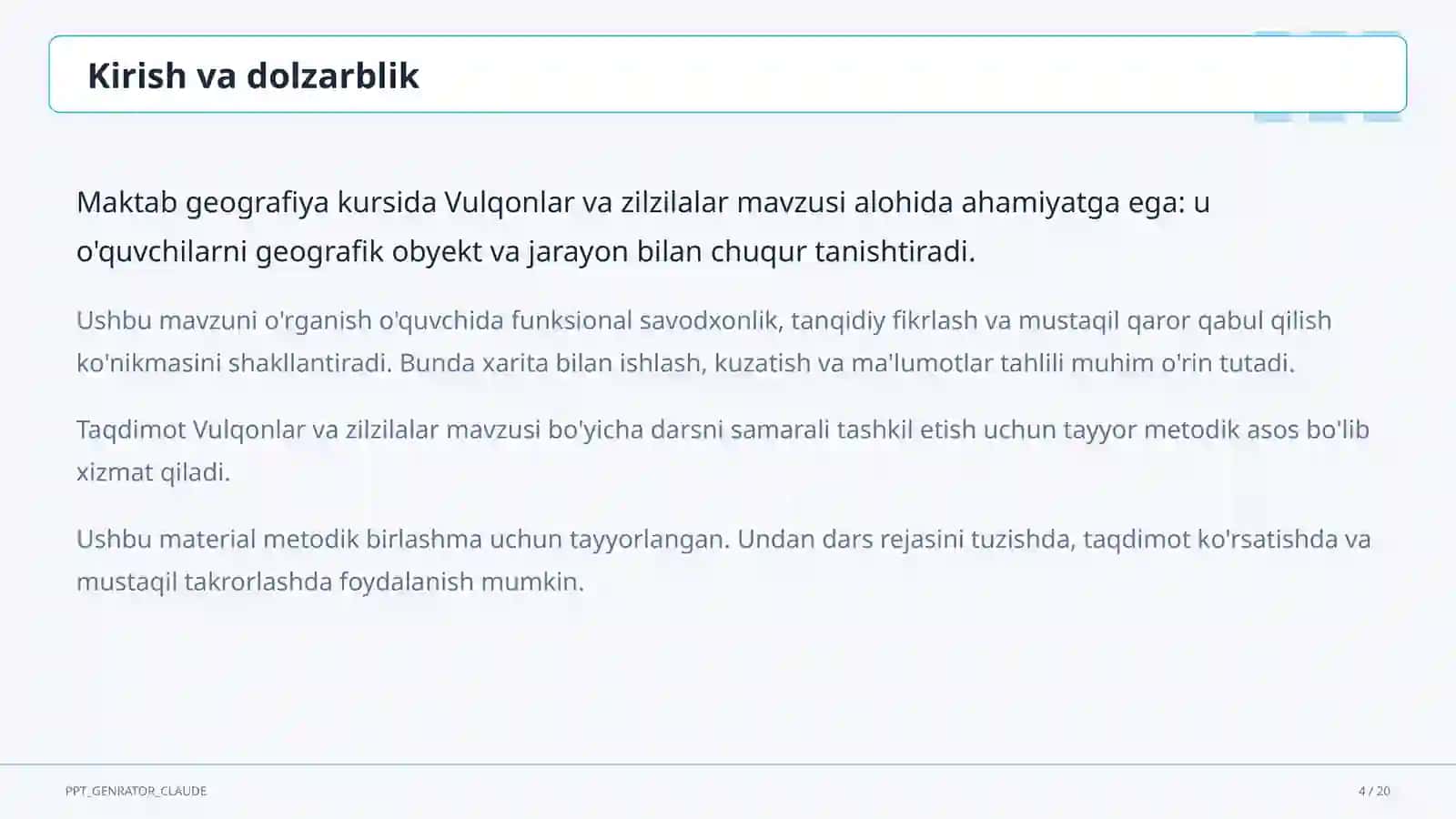 Vulqonlar va zilzilalar (5-sinf) 4