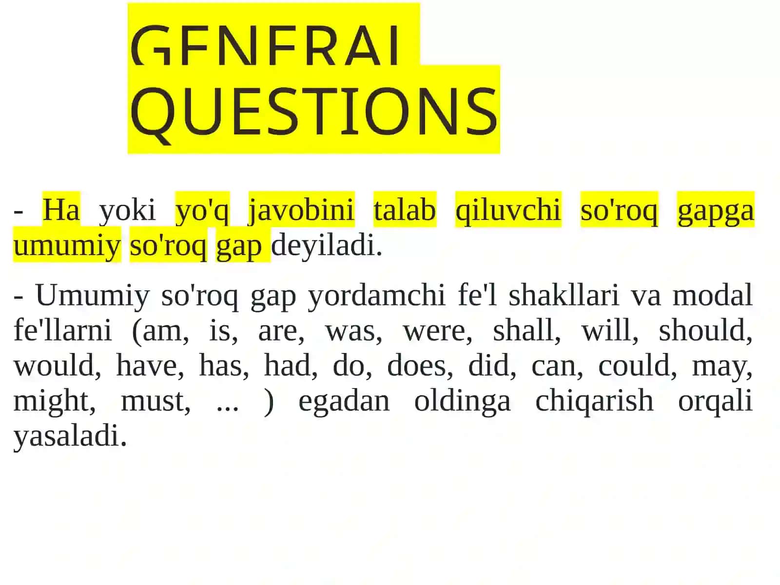 GENERAL QUESTIONS 4