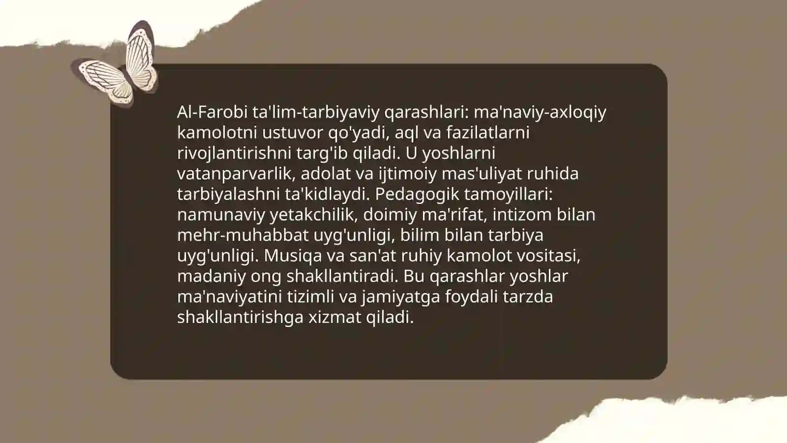 Al-Farobi ta'lim-tarbiyaviy qarashlari va ularning yoshlar ma'naviyatini shakllantirishdagi ahamiyati 4