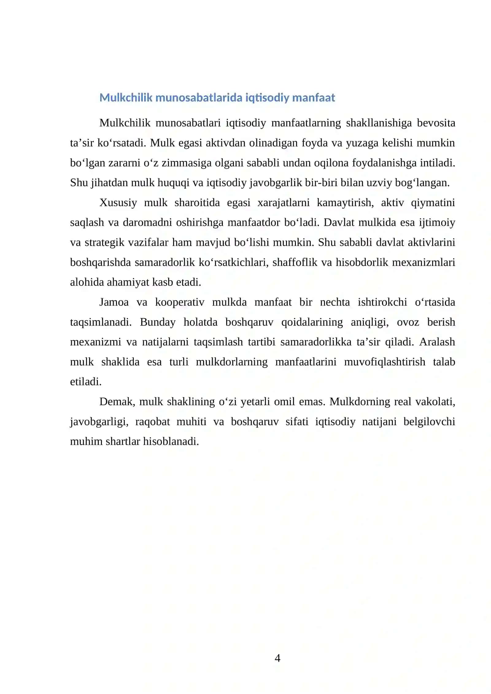 IQTISODIYOT NAZARIYASI FANIDAN 4