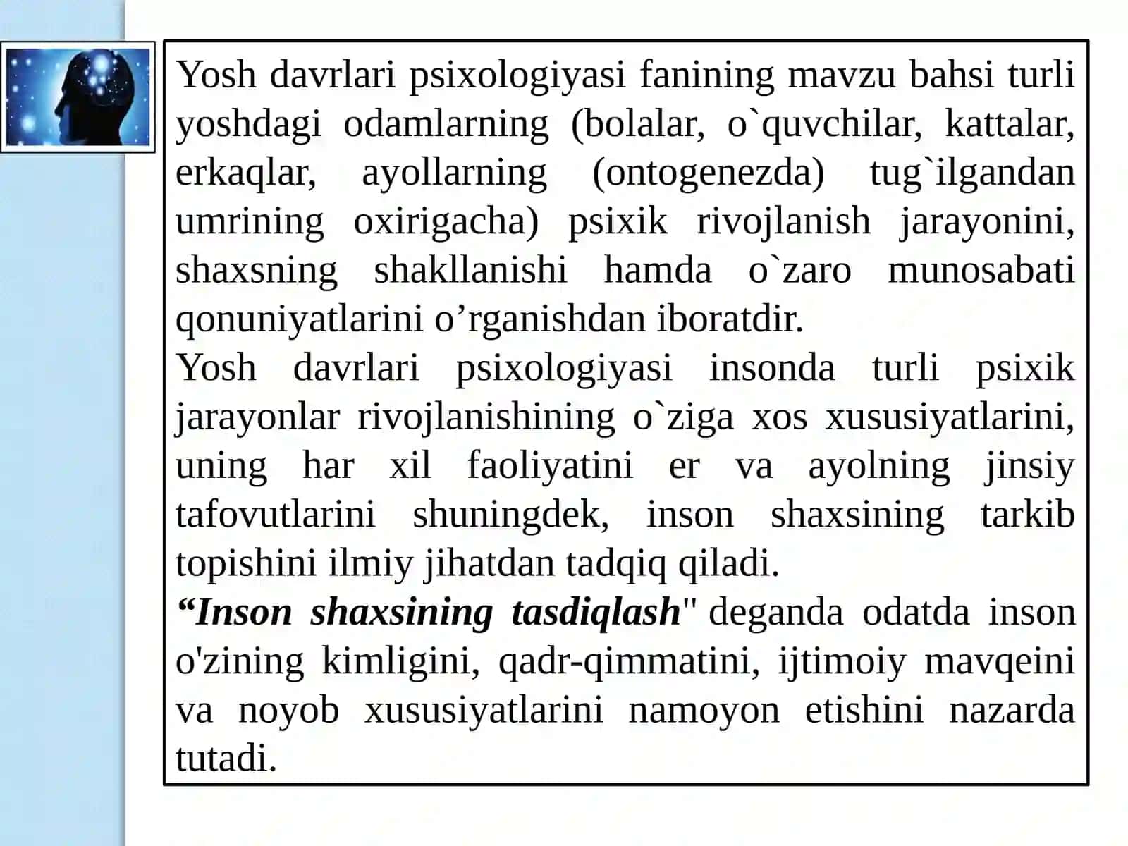 Yoshdavrlarpsixologiyasifaniningvazifalarivatadqiqotmetodlari 4