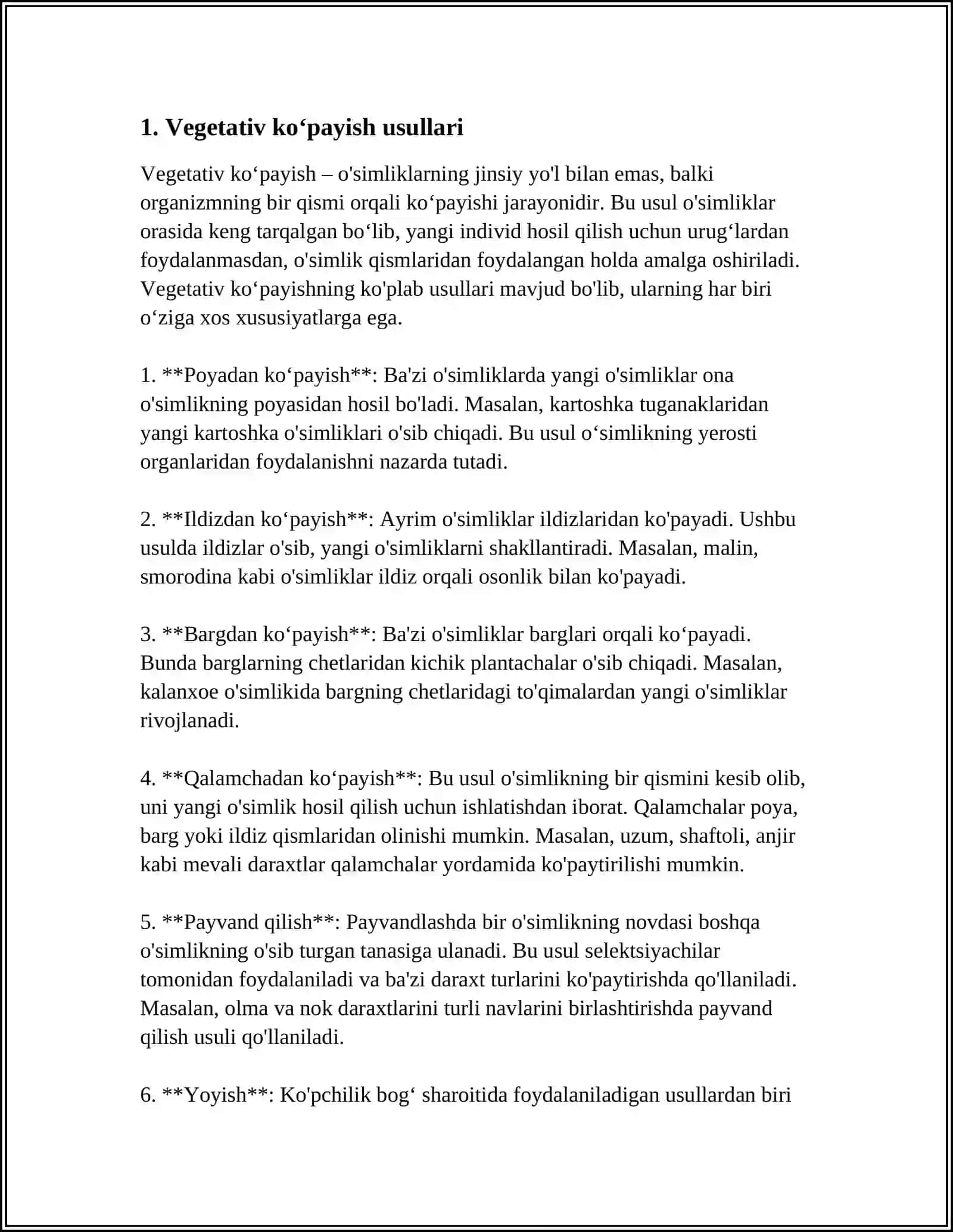DARAXT VA BUTALARNING VEGITATIV VA GENERATIV KOʻPAYISHI 4