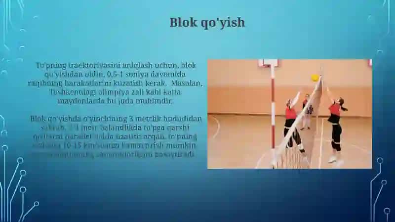 Volleybol darsi va uni oʻtkazish tartibi 4