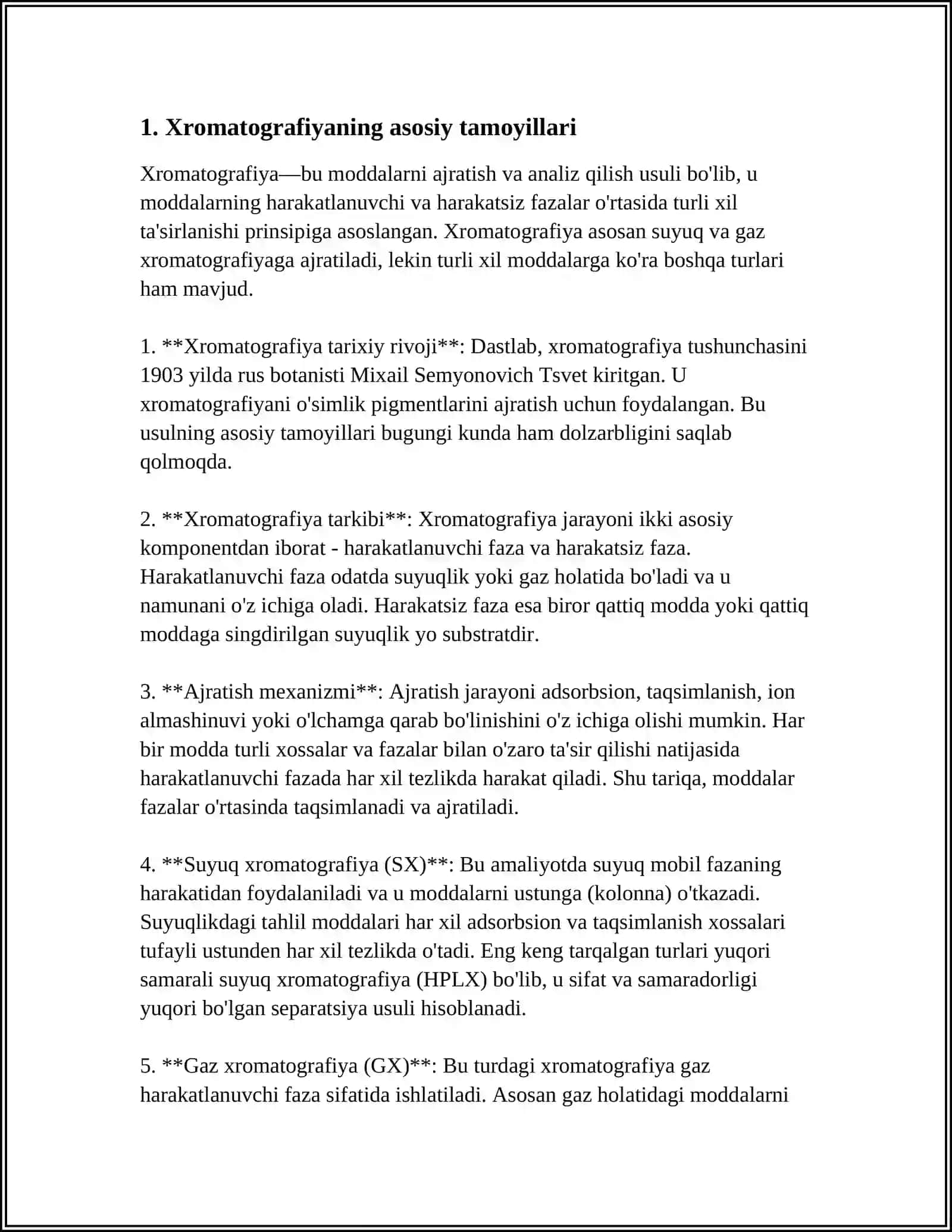 Xromatografiya Usullari va Ularni Amaliyotda Qo'llash 4