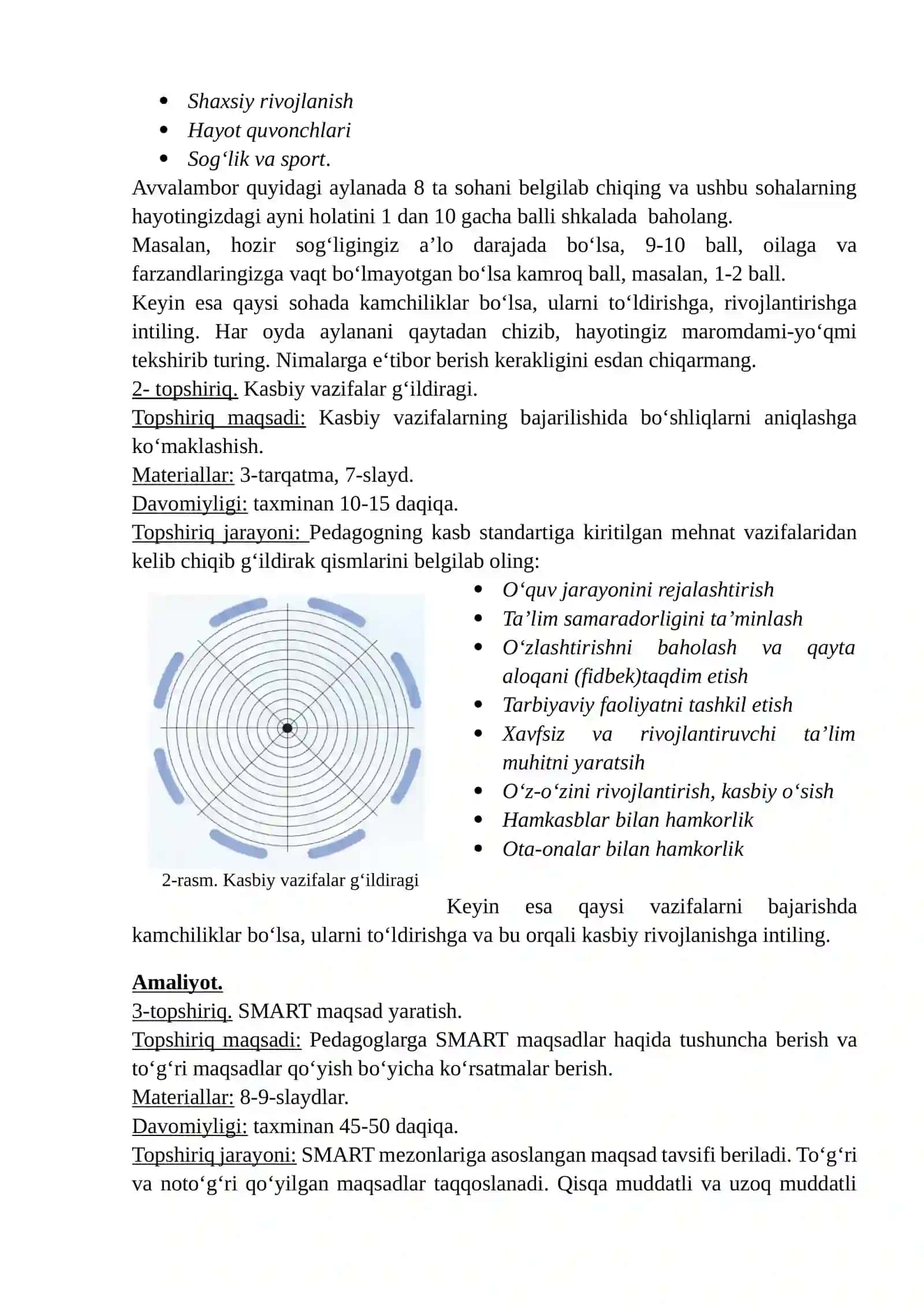 Shaxsiy va kasbiy rivojlanishning maqsad va rejalarini belgilash 4