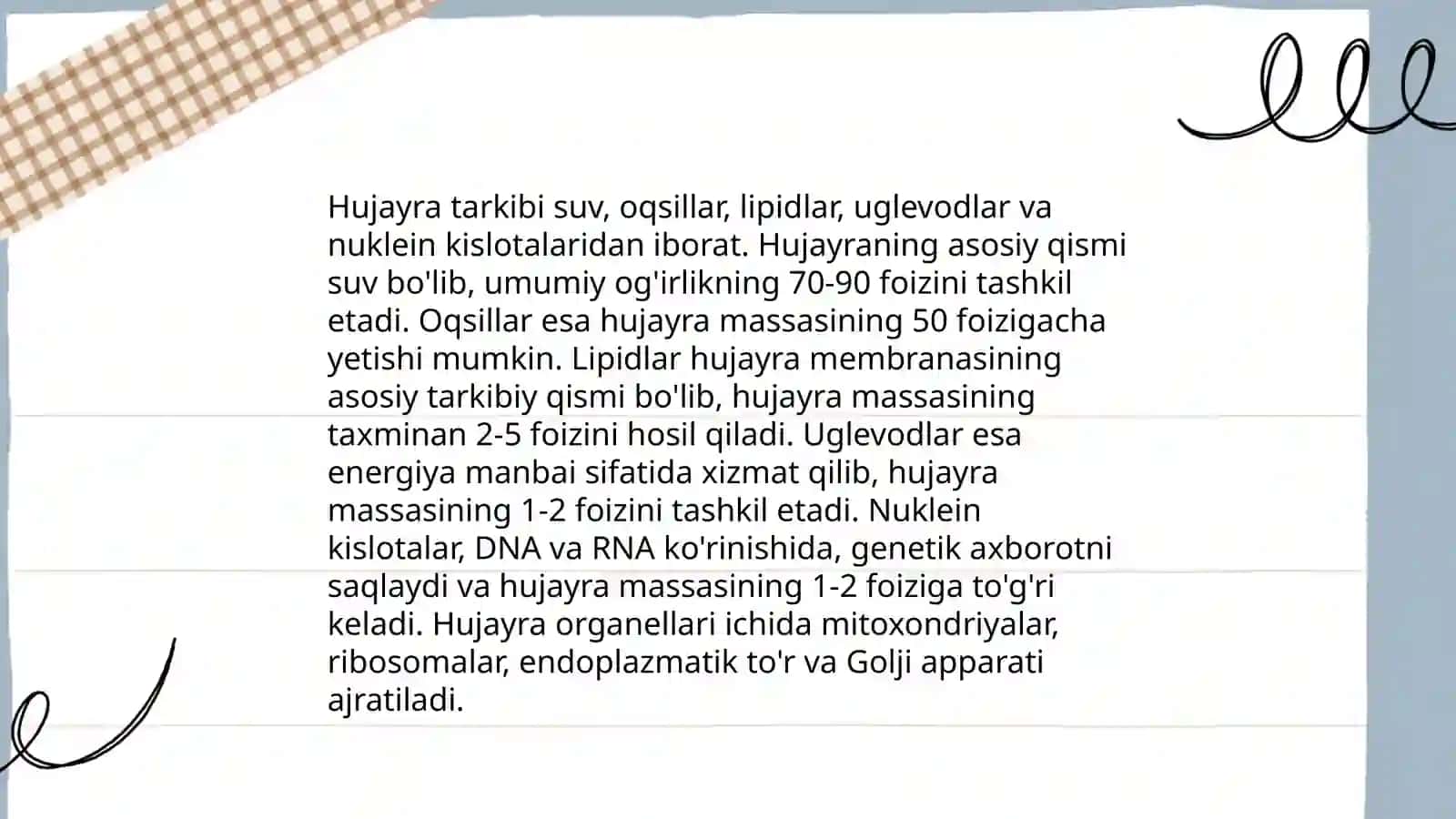 Hujayraning tuzilishi 4