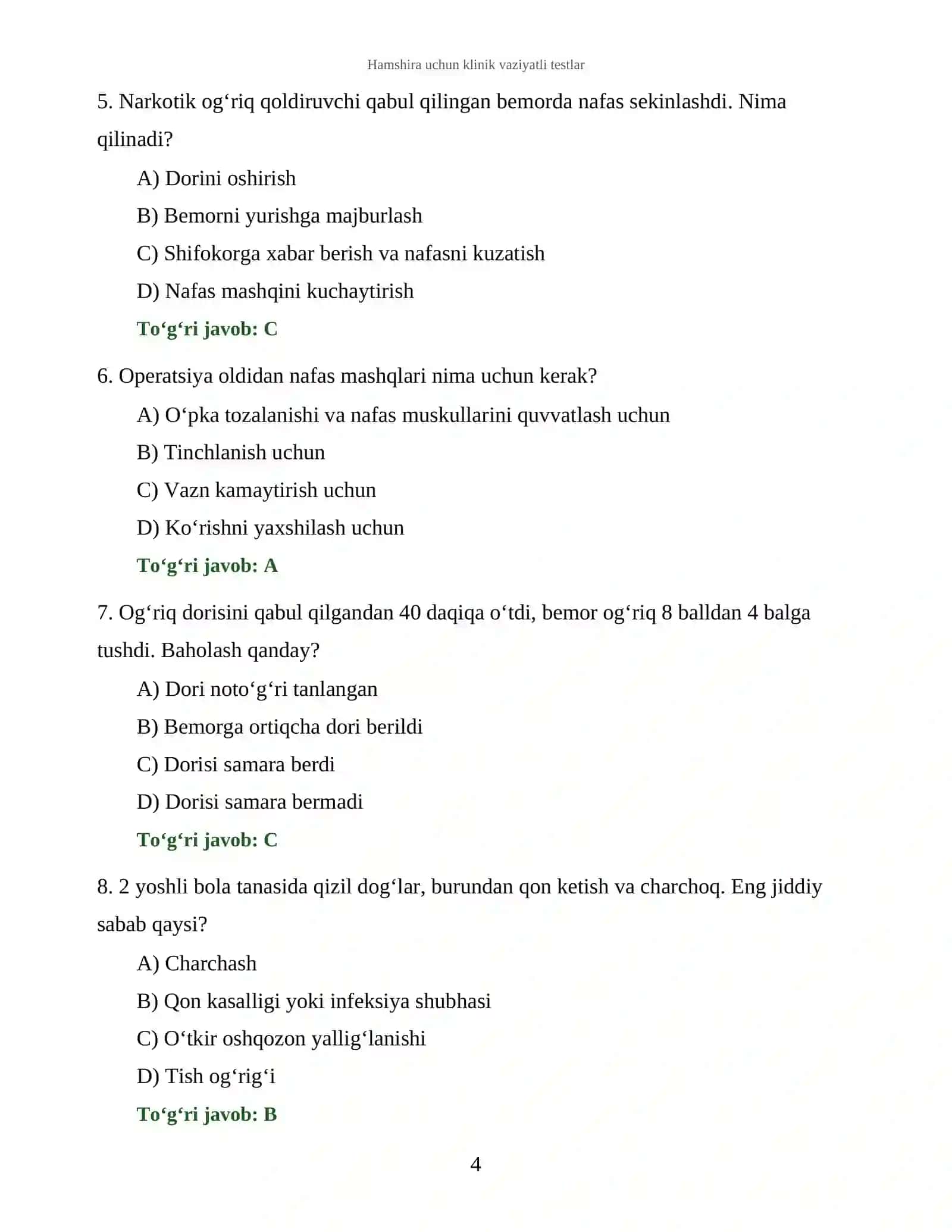 Klinik vaziyatli testlar 4