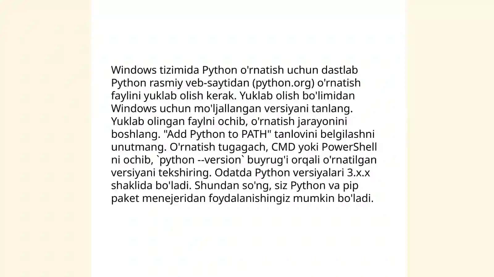 Python dasturlash tilini o‘rnatish va sozlash 4