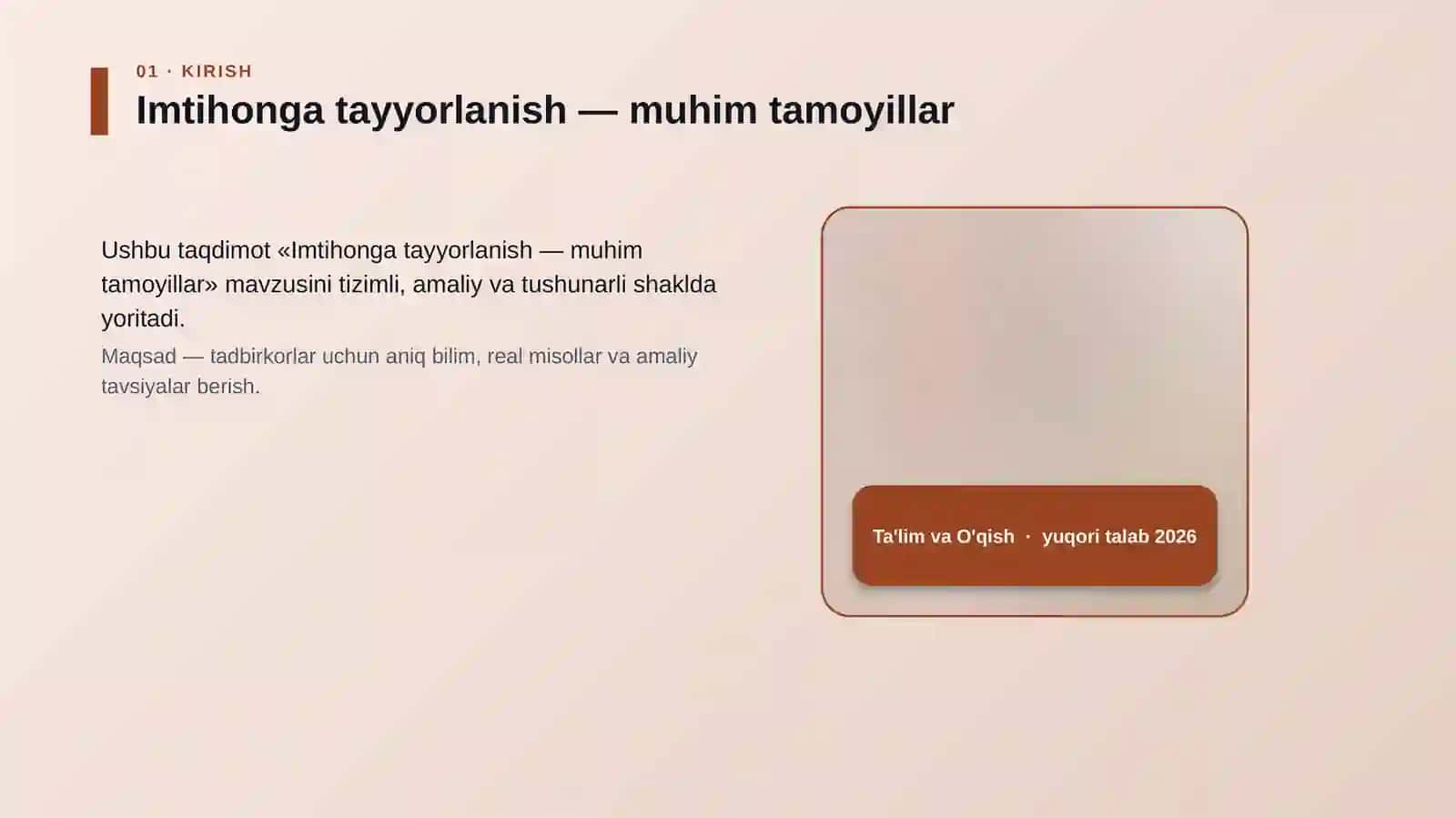 Imtihonga tayyorlanish — muhim tamoyillar 4