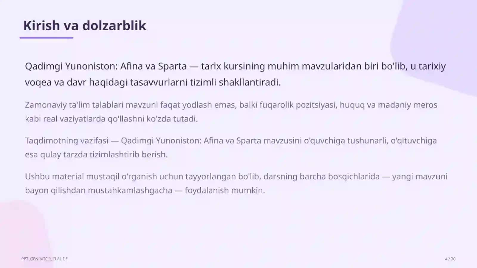 Qadimgi Yunoniston: Afina va Sparta (6-sinf) 4