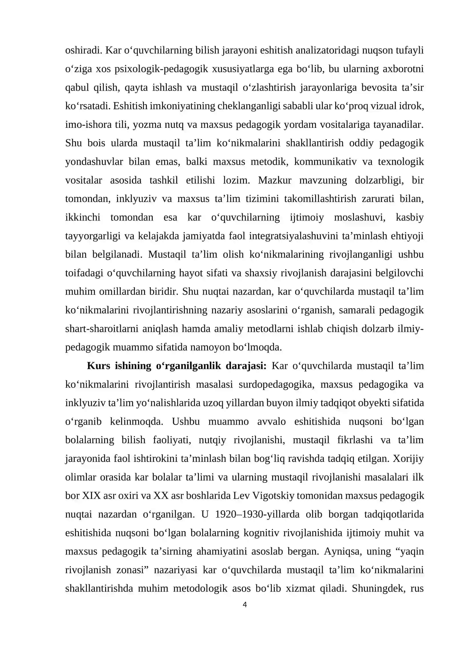 MUSTAQIL TALIM KO'NIKMALARINI RIVOJLANTIRISH 4