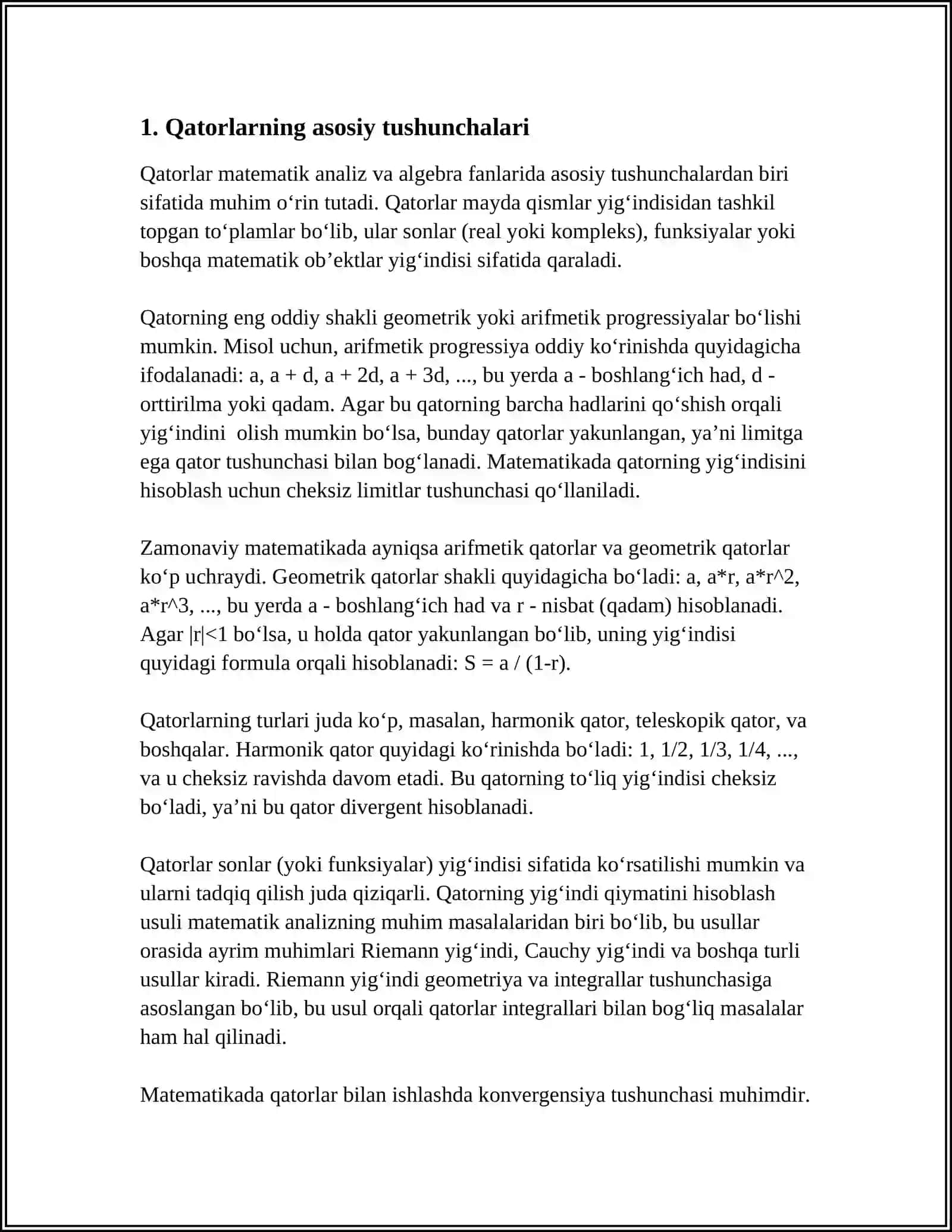 QATORLARNI TAQRIBIY XISOBLASHLARGA TADBIQLAR DIFFERENSAIAL TENGLAMALARNI QATORLAR YORDAMIDA YECHISH 4