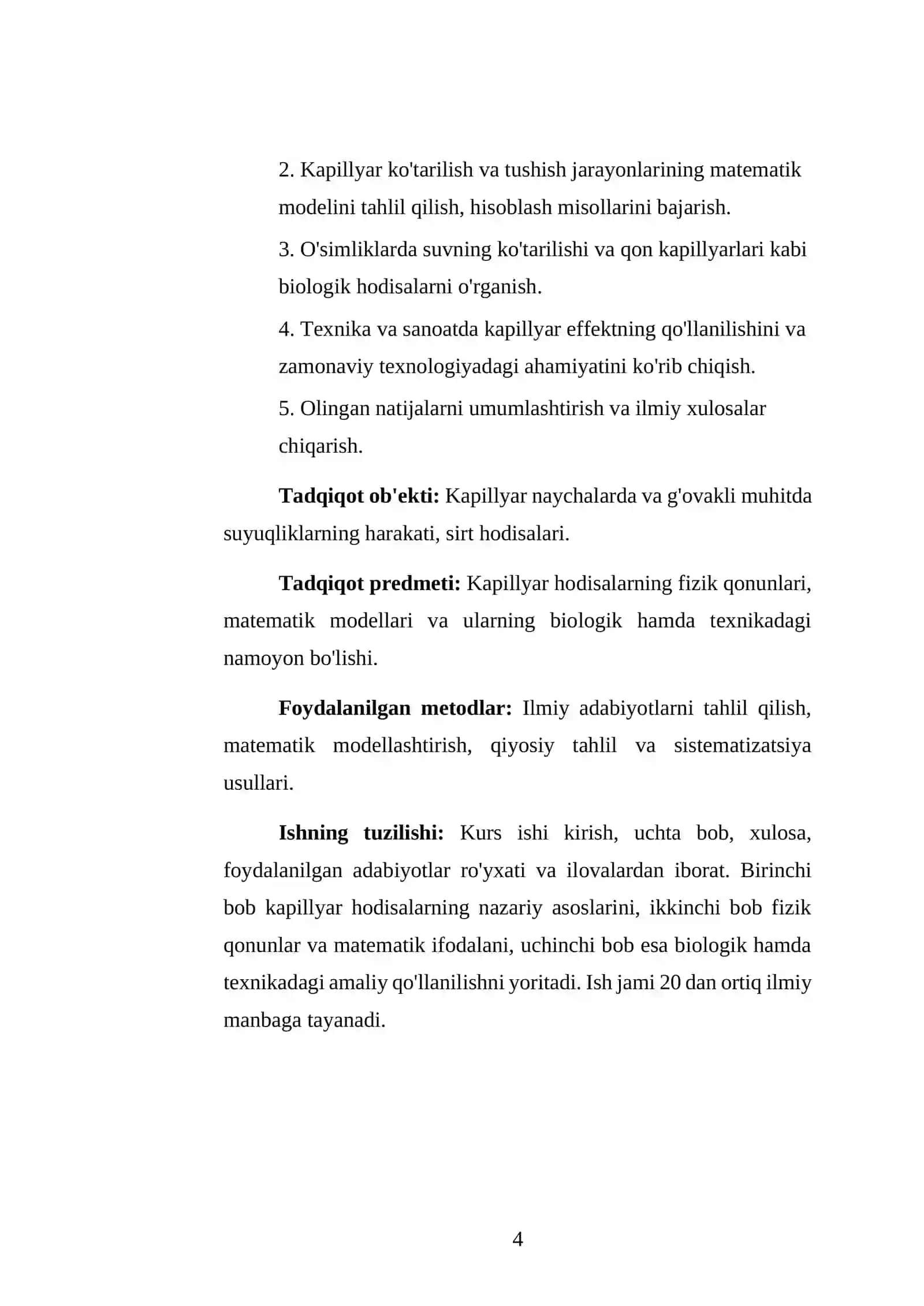 KAPILLYAR HODISALAR NAZARIYASI VA ULARNING BIOLOGIK HAMDA TEXNIKADAGI QO'LLANILISHI 4