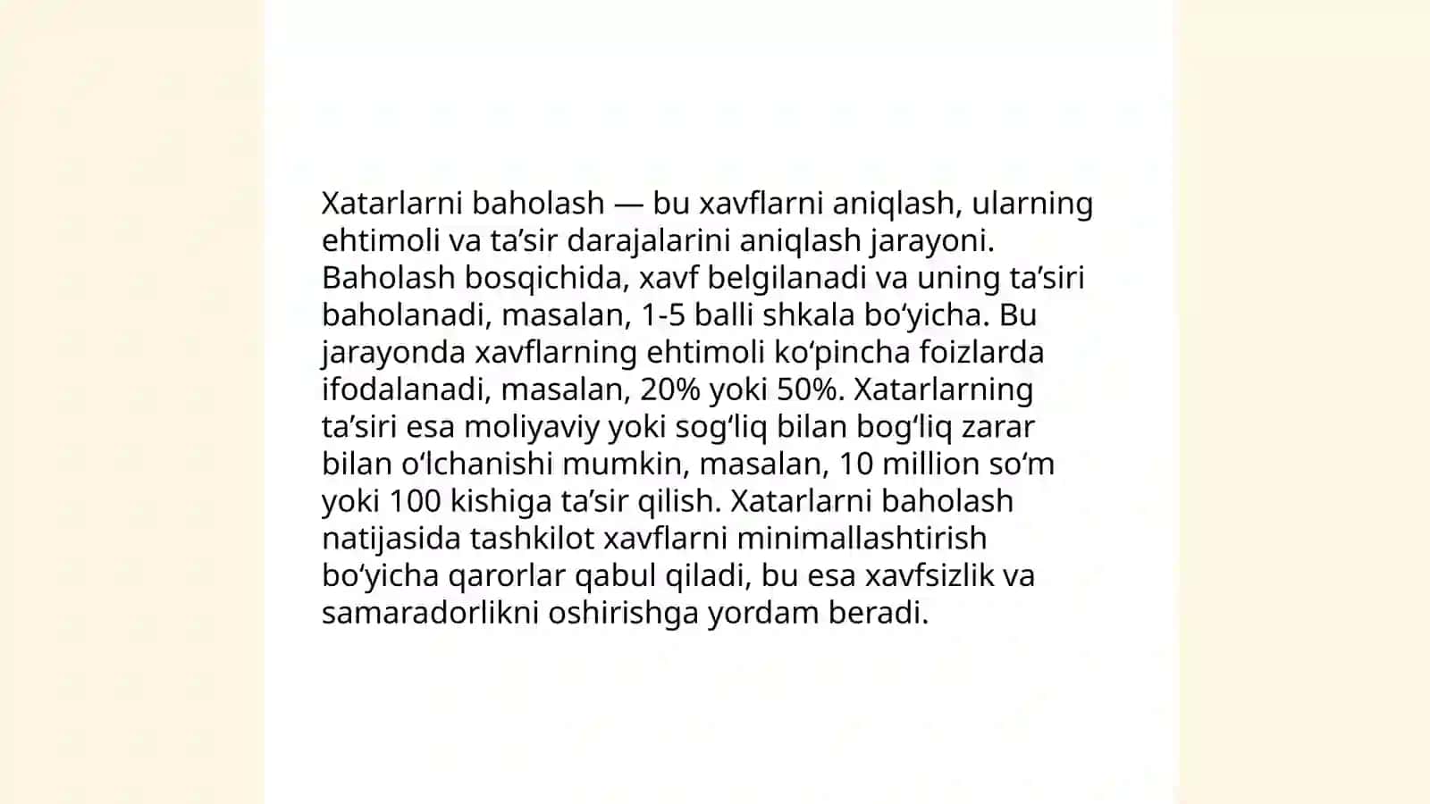 Auditorlik tekshiruvini ishchi hujjatlari to'plami tarkibi 4