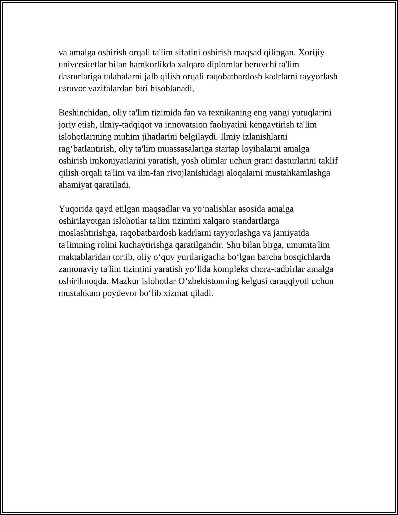 TAʼLIM TIZIMI ISLOHOTLARI VA KADRLAR TAYYORLASH 4