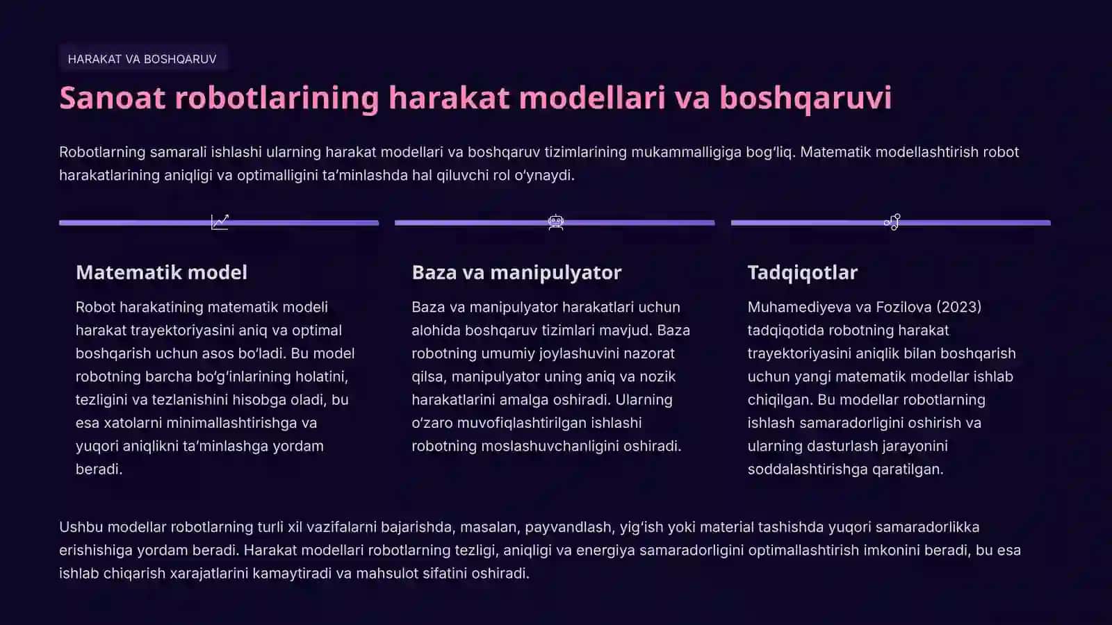 Sanoat roboti va uning strukturasi: Texnik xarakteristikalar 4