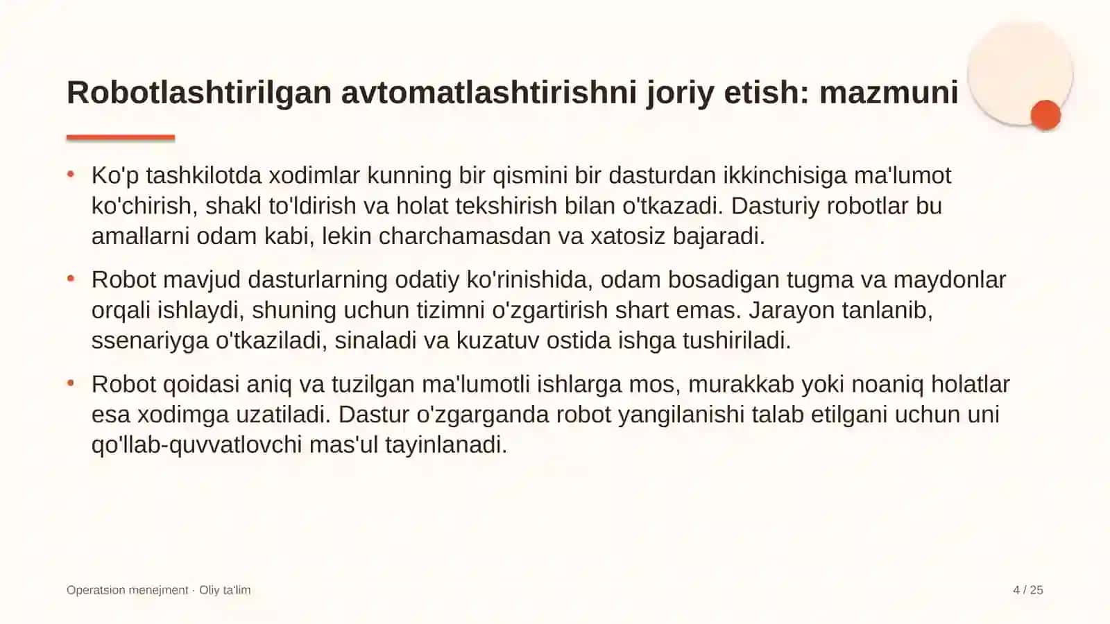 Kosmetologiya klinikalarida jarayonlarni robotlashtirilgan avtomatlashtirishni joriy etish 4