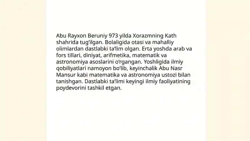 Abu Rayxon Beruniy hayoti 4