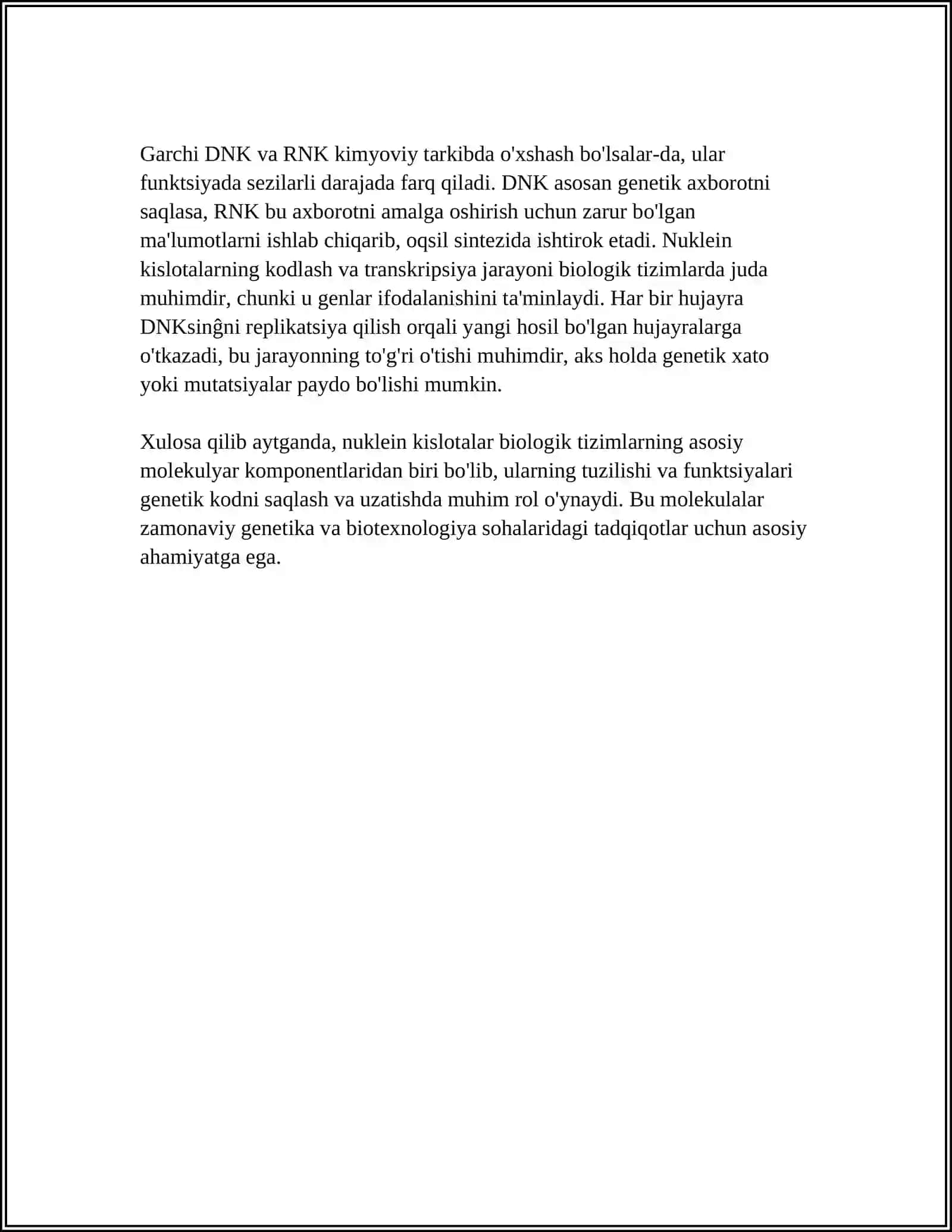 NUKLEIN KISLOTALARNING TUZILISHI TARKIBI VA XOSSALARI 4