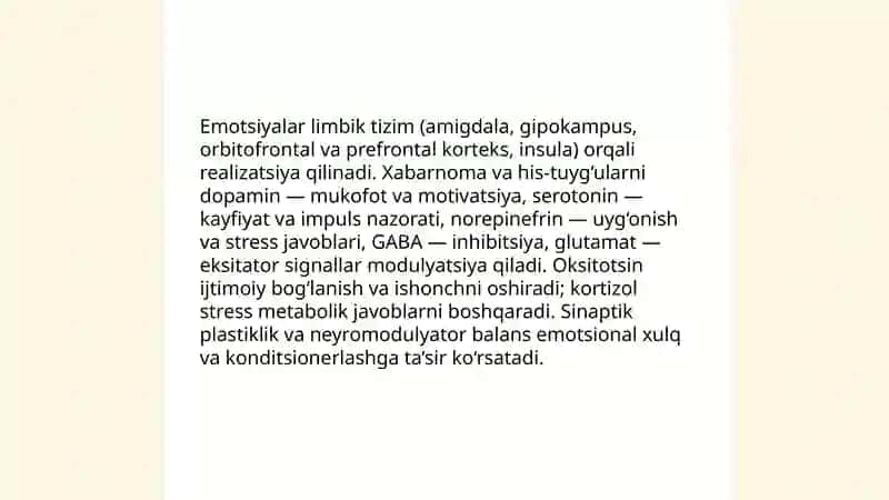 Psixik xususiyat va holatlarining neyropsixologik asoslari 4